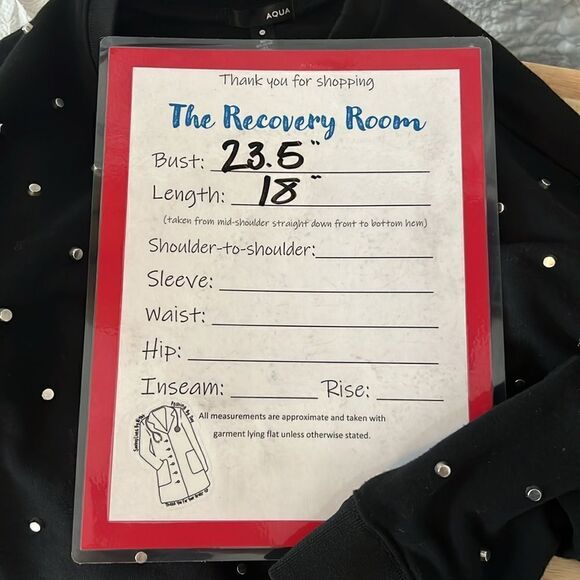 3/$25 AQUA Silver Studded Cropped Sweatshirt Sweater Medium - Picture 14 of 14